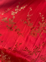 Load image into Gallery viewer, Plum Blossom Satin Brocade Fabric – 45” Asian Floral Jacquard, Costume &amp; Dressmaking Fabric
