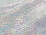 Load image into Gallery viewer, Iridescent White Honeycomb Mirror Sequins Spandex, 58/60 inch wide
