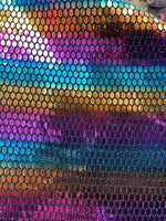 Load image into Gallery viewer, Stretch Spandex multi Honeycomb,  Sequins 58/60 inch wide, sold by the yard
