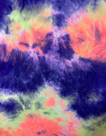 Load image into Gallery viewer, Purple rainbow tie dye Stretch Velvet dance  home decor fabric by the yard 60" Wide

