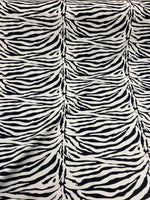 Load image into Gallery viewer, Zebra black white #2 stretch spandex fabric 60 inches wide
