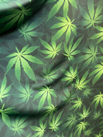 Load image into Gallery viewer, Green Nylon spandex  FLOWER  (PLANT) leaves print sold by the yard
