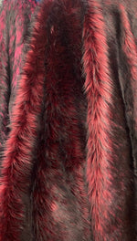 Load image into Gallery viewer, Burgundy Husky  faux Synthetic Fur upholstery Fabric by the yard 60" wide
