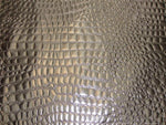 Load image into Gallery viewer, Silver Crocodile embossed Faux vinyl Upholstery vinyl 54” wide
