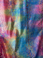 Load image into Gallery viewer, Iridescent Snake Scales Hologram Nylon Spandex Fabric dance swimsuits 4 way stretch 58" wide  Sportswear, Athletic
