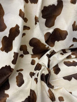 Load image into Gallery viewer, Tan Brown Pony Spots Cow Animal print Velboa Fabric BY THE YARD 60" Wide
