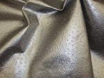 Load image into Gallery viewer, Vinyl Faux Leather Silver meatllic Ostrich Upholstery fabric per yard 54" Wide
