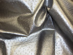 Load image into Gallery viewer, Vinyl Faux Leather Silver meatllic Ostrich Upholstery fabric per yard 54" Wide
