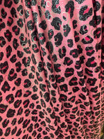 Load image into Gallery viewer, Pink with circle leopard Nylon SPandex  dance swimsuits 4 way stretch 58" wide  Sportswear, Athletic
