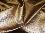 Load image into Gallery viewer, Vinyl faux leather Penny Metallic Ostrich Upholstery fabric per yard
