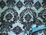 Load image into Gallery viewer, Tiffany Taffeta Black Flocking Damask fabric per yard
