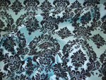 Load image into Gallery viewer, Tiffany Taffeta Black Flocking Damask fabric per yard
