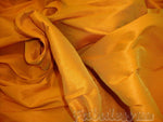 Load image into Gallery viewer, Saffron Shantung Dupioni Faux Silk two tone fabric BY THE YARD 54" wide
