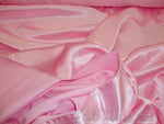 Load image into Gallery viewer, Satin Pink Bridal  Bridal Satin drapery dress fabric per yard
