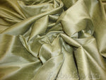 Load image into Gallery viewer, Tarragon Shantung Dupioni Faux Silk two tone fabric BY THE YARD 54" wide

