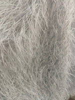 Load image into Gallery viewer, White feather tinsel on mesh fabric per yard 60" wide
