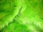 Load image into Gallery viewer, Lime shaggy faux fur  fabric per yard 60 inches wide
