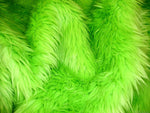 Load image into Gallery viewer, Lime shaggy faux fur  fabric per yard 60 inches wide

