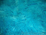 Load image into Gallery viewer, Turquoise Mongolian shaggy faux fur  fabric per yard
