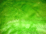 Load image into Gallery viewer, Lime shaggy faux fur  fabric per yard 60 inches wide
