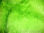 Load image into Gallery viewer, Lime shaggy faux fur  fabric per yard 60 inches wide
