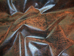 Load image into Gallery viewer, 56" Wide Copper Distressed look Faux Vinyl upholstery fabric per yard
