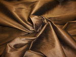 Load image into Gallery viewer, Tobacco Shantung Dupioni Faux Silk two tone fabric BY THE YARD 54" wide
