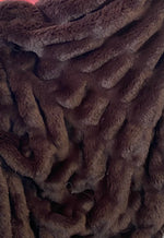 Load image into Gallery viewer, Brown  Ripple Chinchilla Mink Soft Faux Fur Fabric BY THE YARD
