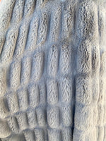 Load image into Gallery viewer, Gray Ripple Chinchilla Mink Soft Faux Fur Fabric BY THE YARD
