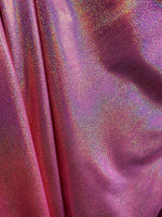 Load image into Gallery viewer, Peach pink 4-Way Stretch hologram Mystique Spandex  Fabric by the yard 60 " Wide
