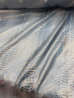 Load image into Gallery viewer, Charcoal pearl Snake Spandex 4 way stretch fabric 58" wide
