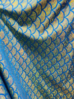 Load image into Gallery viewer, Teal Stretch BIG Mermaid mystique  Spandex Fabric by the yard
