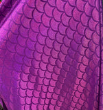 Load image into Gallery viewer, Violet Stretch BIG Mermaid mystique  Spandex Metallic foil scales Fabric by the yard
