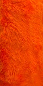 Load image into Gallery viewer, Neon orange shaggy faux fur  fabric by the yard upholstery custome 60" Wide
