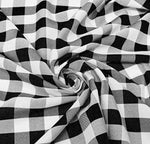 Load image into Gallery viewer, Black 58/59" Wide 100% Polyester Poplin Gingham Checkered Fabric By The Yard
