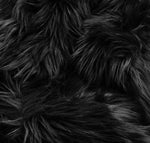 Load image into Gallery viewer, Black shaggy faux fur upholstery fabric  yard 60" wide
