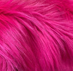 Load image into Gallery viewer, Fuchsia shaggy faux fur upholstery fabric  yard 60" wide
