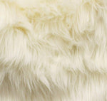 Load image into Gallery viewer, Ivory shaggy faux fur upholstery fabric  yard 60" wide
