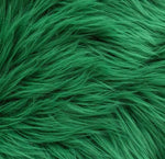 Load image into Gallery viewer, Kelly green shaggy faux fur upholstery fabric  yard 60" wide
