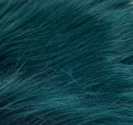 Load image into Gallery viewer, Teal shaggy faux fur upholstery fabric  yard 60" wide
