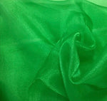 Load image into Gallery viewer, Kelly green  crystal Organza  sheer fabric polyester 58" wide
