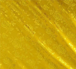 Load image into Gallery viewer, Yellow Jacquard fabric Satin Floral 58" wide per yard
