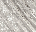 Load image into Gallery viewer, Silver Jacquard fabric Satin Floral 58" wide per yard
