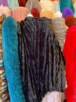 Load image into Gallery viewer, Black  Ripple Chinchilla Mink Soft Faux Fur Fabric BY THE YARD
