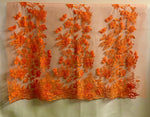 Load image into Gallery viewer, Lily Floral lace sequin Fabric Scalloped ends Sold By yard
