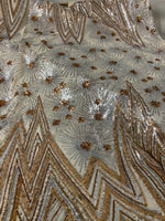 Load image into Gallery viewer, 4-way Stretch Star Geometric sequin mesh Fabric BY THE YARD
