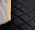 Load image into Gallery viewer, Vinyl Black Quilted auto headliner fabric with Foam Backing Upholstery 52" Wide
