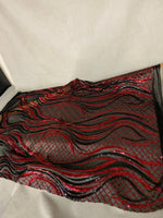 Load image into Gallery viewer, 4-way Stretch Wave fishnet sequin mesh dress grown Fabric BY THE YARD
