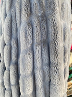 Load image into Gallery viewer, Gray Ripple Chinchilla Mink Soft Faux Fur Fabric BY THE YARD
