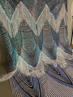 Load image into Gallery viewer, Sequin 4-way Stretch Geometric 6" Dangle sequin mesh dress grown Fabric BY THE YARD
